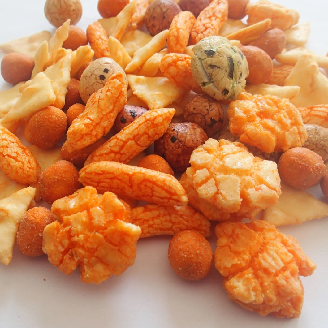 Good Taste Latest Colorful Rice Crackers Mixed with Crispy Coated Roasted Peanuts
