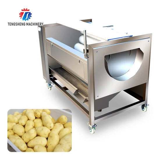 Reinigungs- und Schälmaschine für Gemüse und Obst, industrielle Lebensmittelreinigungsmaschinen, Edelstahlmaterial