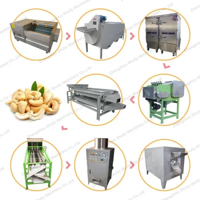 Automatische Cashewnuss-Schälmaschine. Cashewnuss-Trocknungsschälmaschine