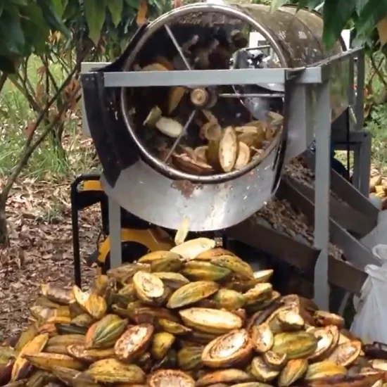 Kommerzielle frische Kakaoschoten-Brech-Splitter-Maschine, Kakaoschoten-Schälmaschine