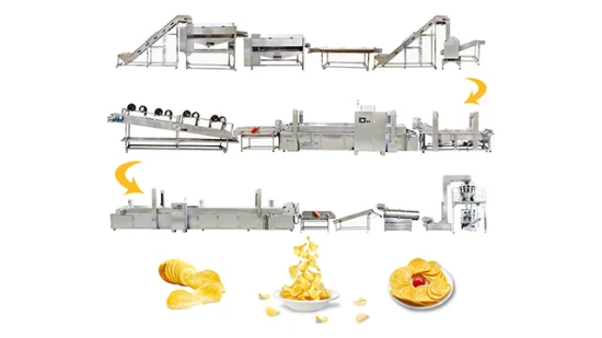 Hochwertige vollautomatische Kartoffelchips-Produktionslinie Preis für Kartoffelchips-Herstellungsmaschine